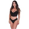 conjunto cropped com bojo e calcinha fio feminino clamar microfibra cirre e renda 1433