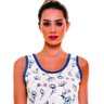 camisola regata floral feminina clamar em viscose 3789 detalhe