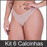 kit 6 calcinhas 3718 tanga classica feminina clamar em microfibra