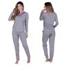 1607 azulejo pijama longo feminino em viscolycra e renda clamar 1607