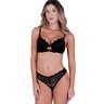 2334 preto conjunto com bojo calcinha fio dental feminino clamar em renda 2334